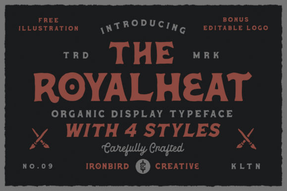 The Royalheat Display Font for Creative Makers and Shop Owners